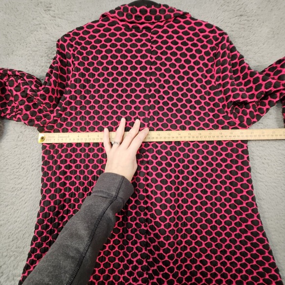 IC by Connie K Tunic Top Womens L Button Textured Vibrant Boutique Art To Wear - Picture 10 of 12